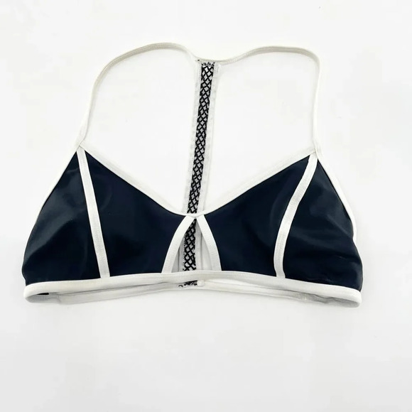 La Hearts Other - LA Hearts Women's Black and White Cutout Swim Top Size S